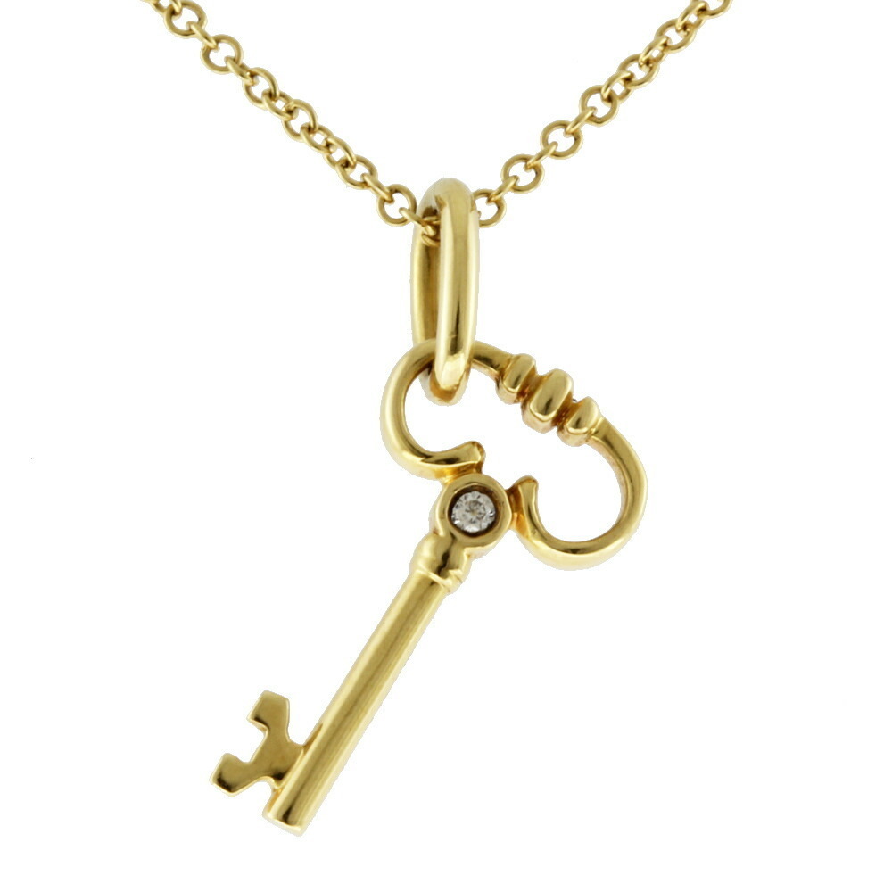 Tiffany Key Necklace Gold Diamond